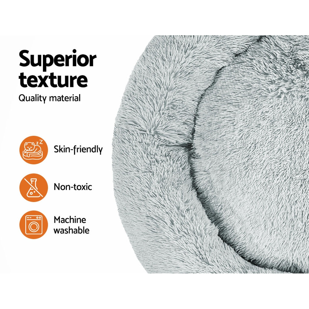 i.Pet Pet bed Dog Cat Calming Pet bed Extra Large 110cm Light Grey Sleeping Comfy Washable