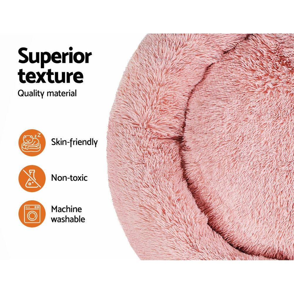 i.Pet Pet bed Dog Cat Calming Pet bed Extra Large 110cm Pink Sleeping Comfy Washable