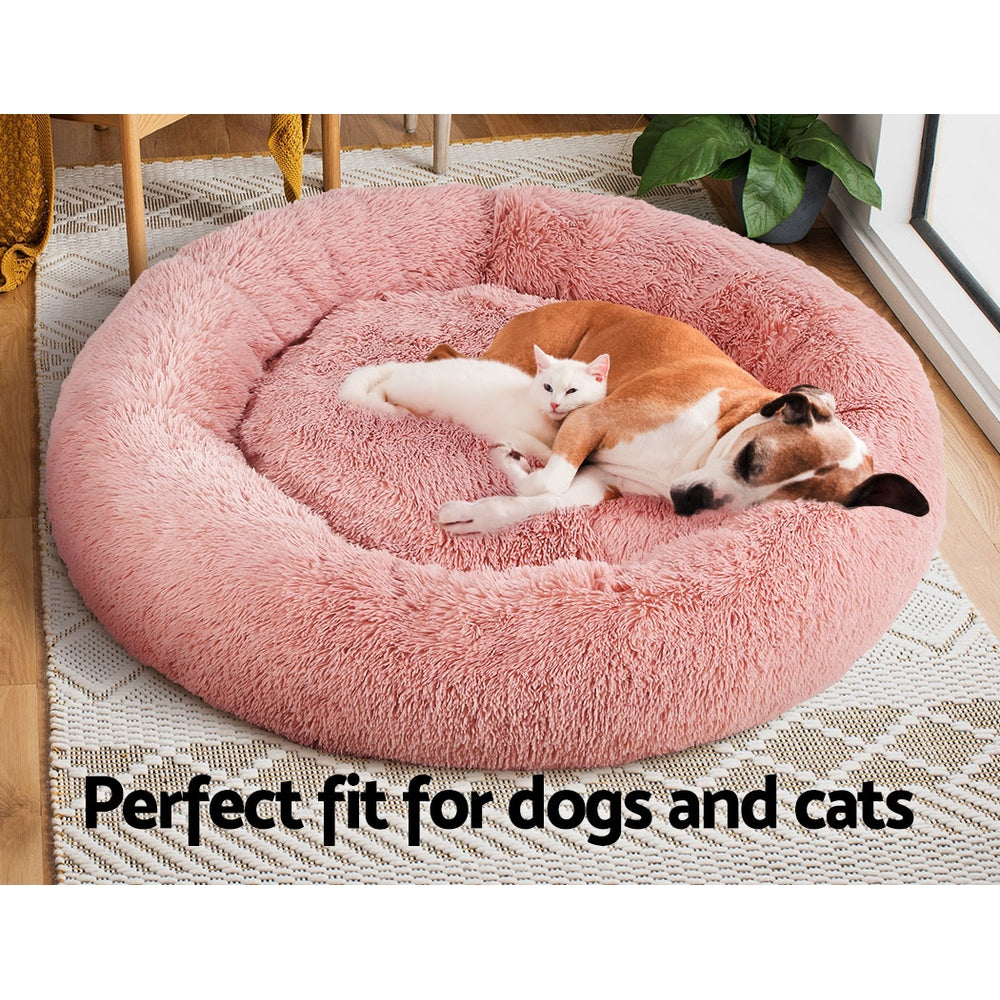 i.Pet Pet bed Dog Cat Calming Pet bed Extra Large 110cm Pink Sleeping Comfy Washable