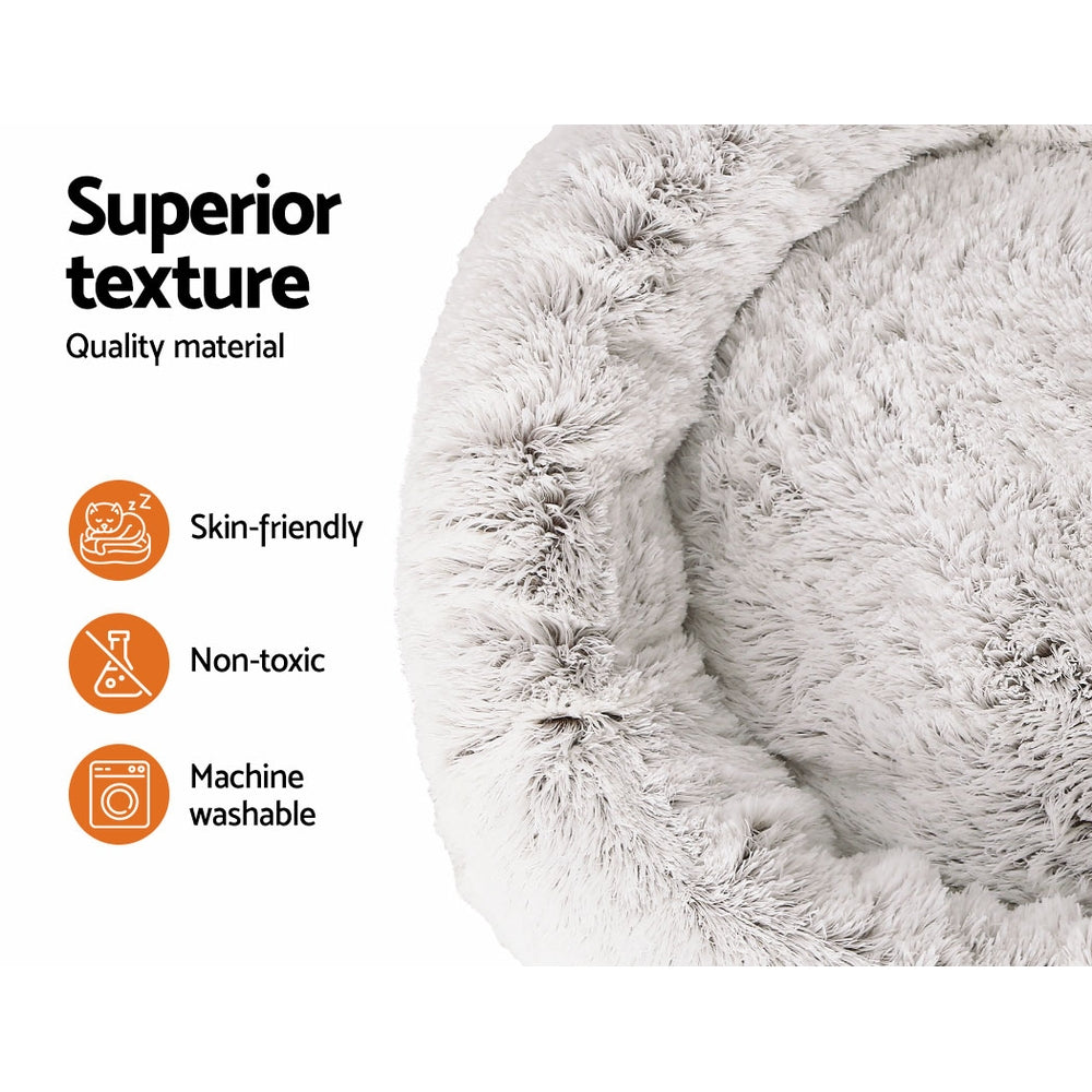 i.Pet Pet bed Dog Cat Calming Pet bed Extra Large 110cm Charcoal Sleeping Comfy Washable