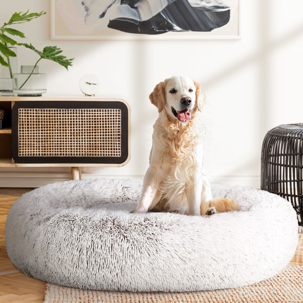 i.Pet Pet bed Dog Cat Calming Pet bed Extra Large 110cm Charcoal Sleeping Comfy Washable