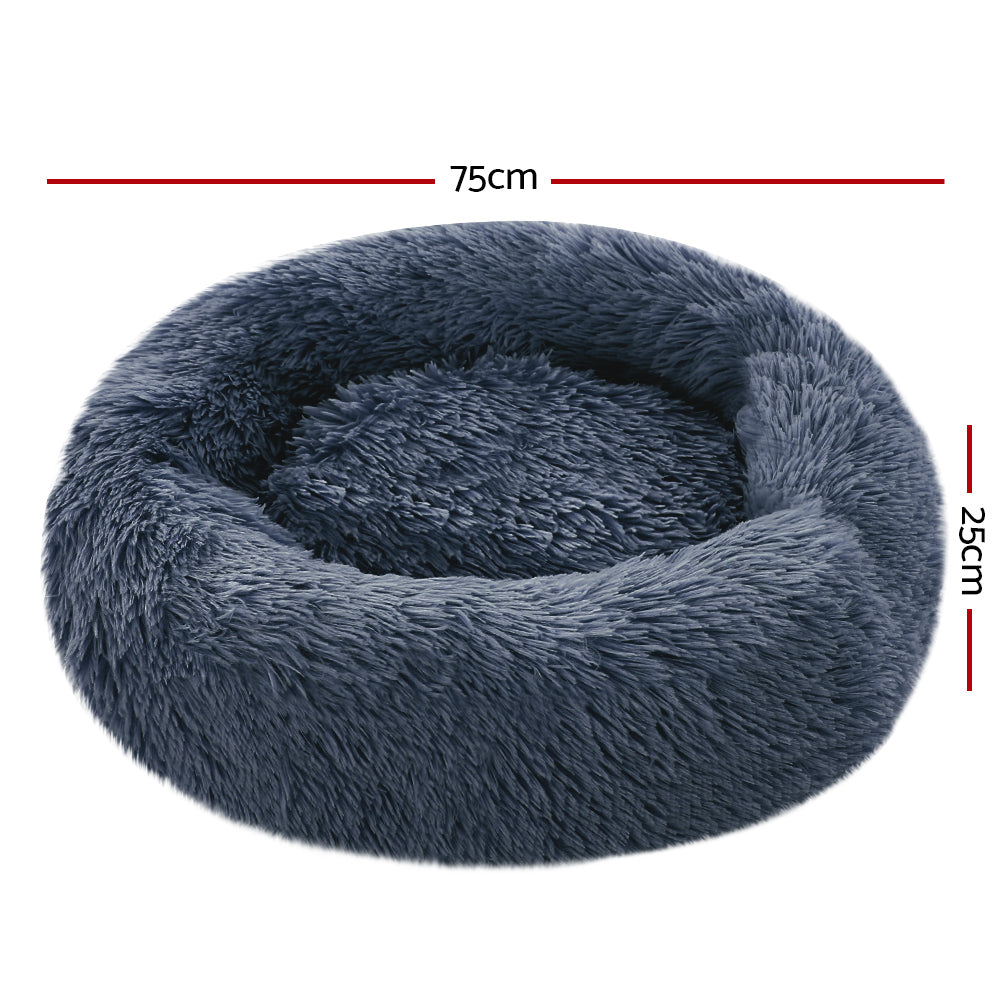 i.Pet Pet bed Dog Cat Calming Pet bed Medium 75cm Dark Grey Sleeping Comfy Cave Washable