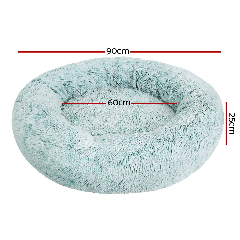 i.Pet Pet bed Dog Cat Calming Pet bed Large 90cm Teal Sleeping Comfy Cave Washable