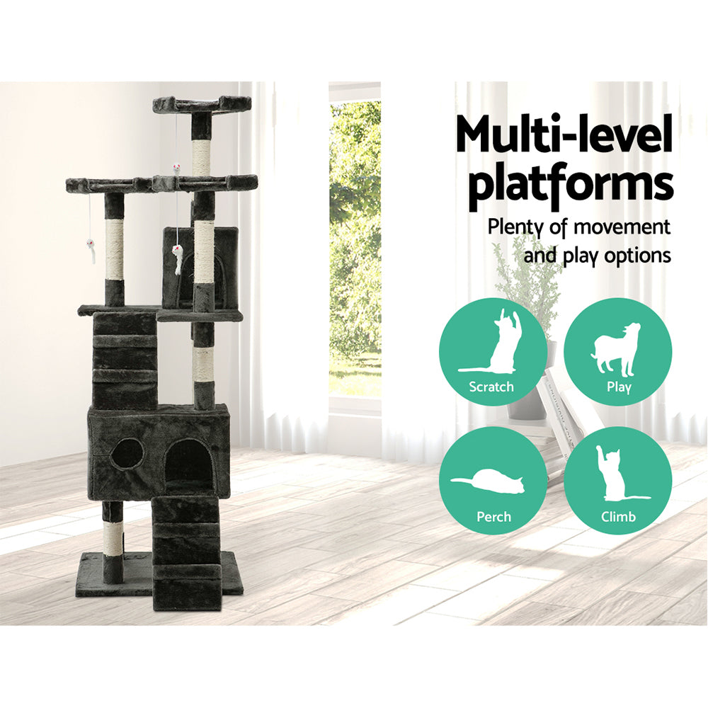 i.Pet Cat Tree 180cm Trees Scratching Post Scratcher Tower Condo House Furniture Wood