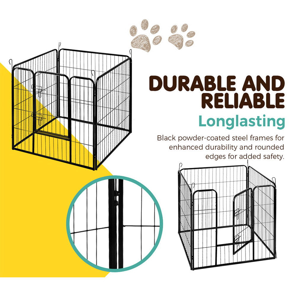 i.Pet 8 Panel Pet Dog Playpen Puppy Exercise Cage Enclosure Fence Play Pen 80x80cm