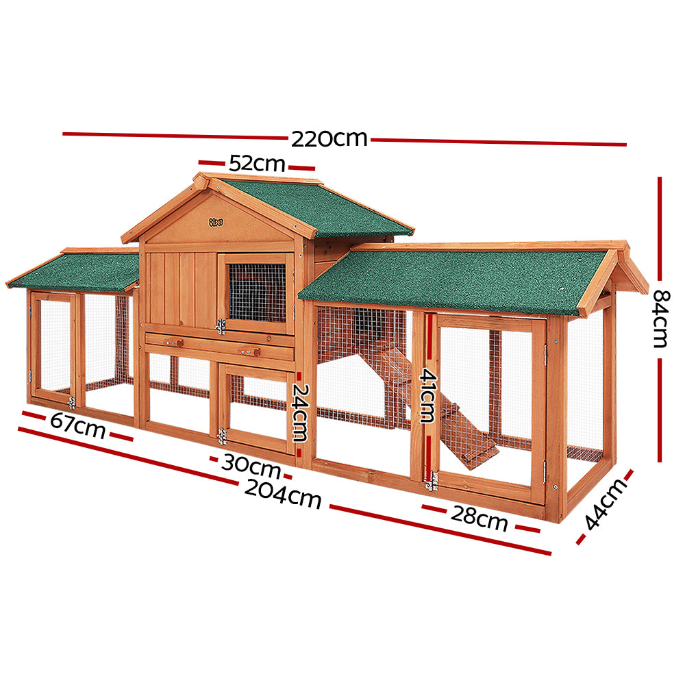 i.Pet Rabbit Hutch Hutches Large Metal Run Wooden Cage Chicken Coop Guinea Pig