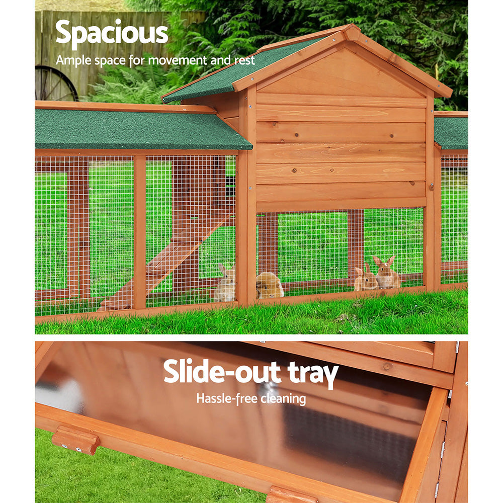 i.Pet Rabbit Hutch Hutches Large Metal Run Wooden Cage Chicken Coop Guinea Pig