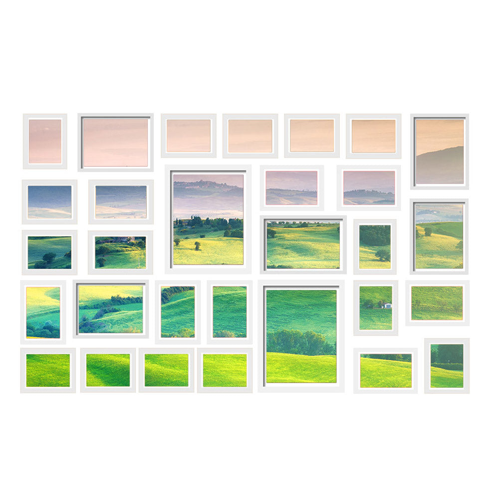 30 PCS Photo Frame Set Wall Hanging Collage Picture Frames Home Decor Gift White