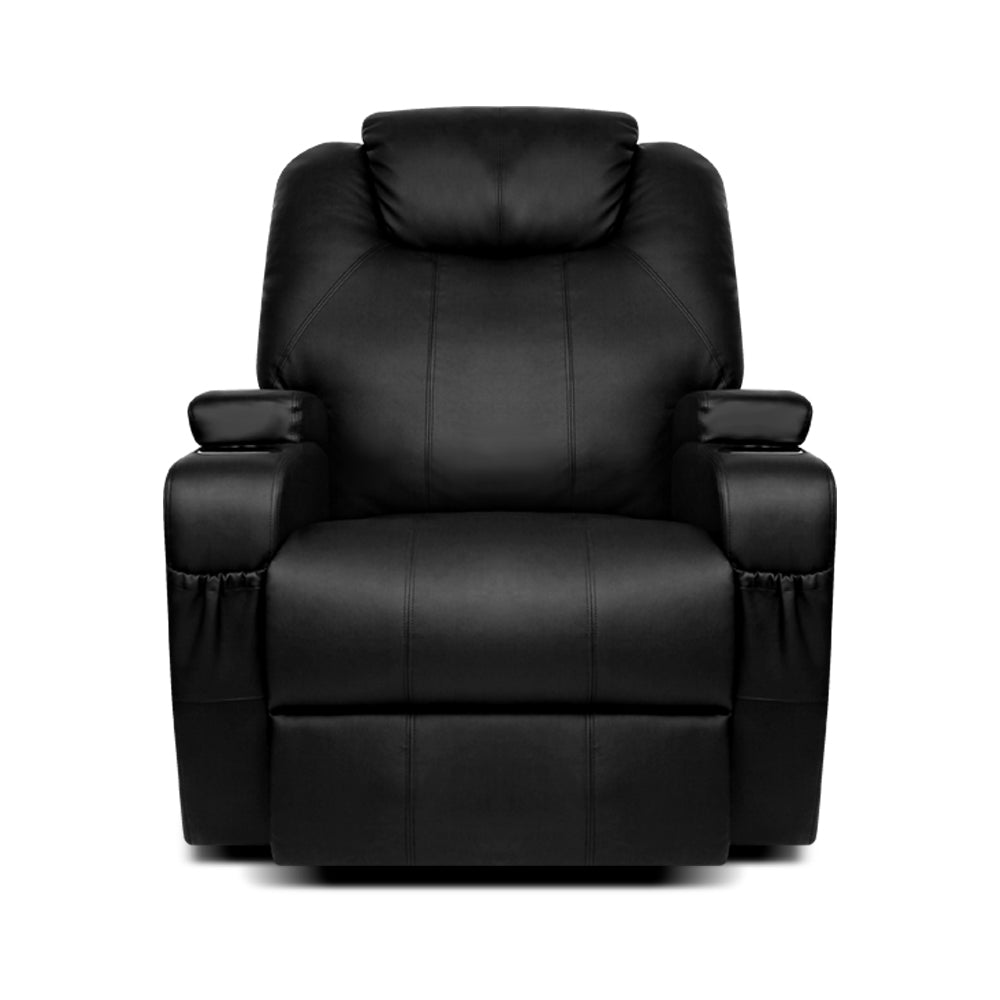 Artiss Recliner Chair Electric Massage Chairs Heated Lounge Sofa Leather