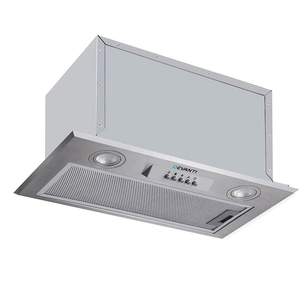 Devanti Range Hood Rangehood Undermount Built In Stainless Steel Canopy 52cm 520mm