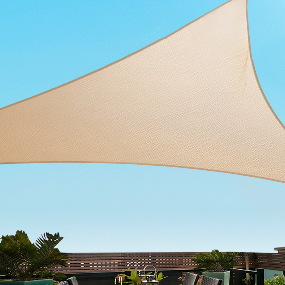 Instahut 3 x 3 x 3m Triangle Shade Sail Cloth - Sand Beige