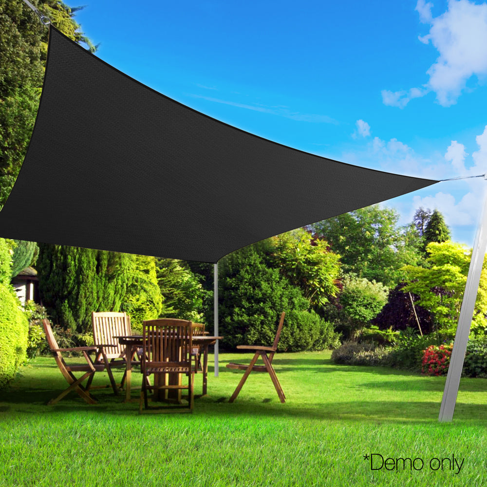 Instahut 3 x 4m Rectangle Shade Sail Cloth - Black