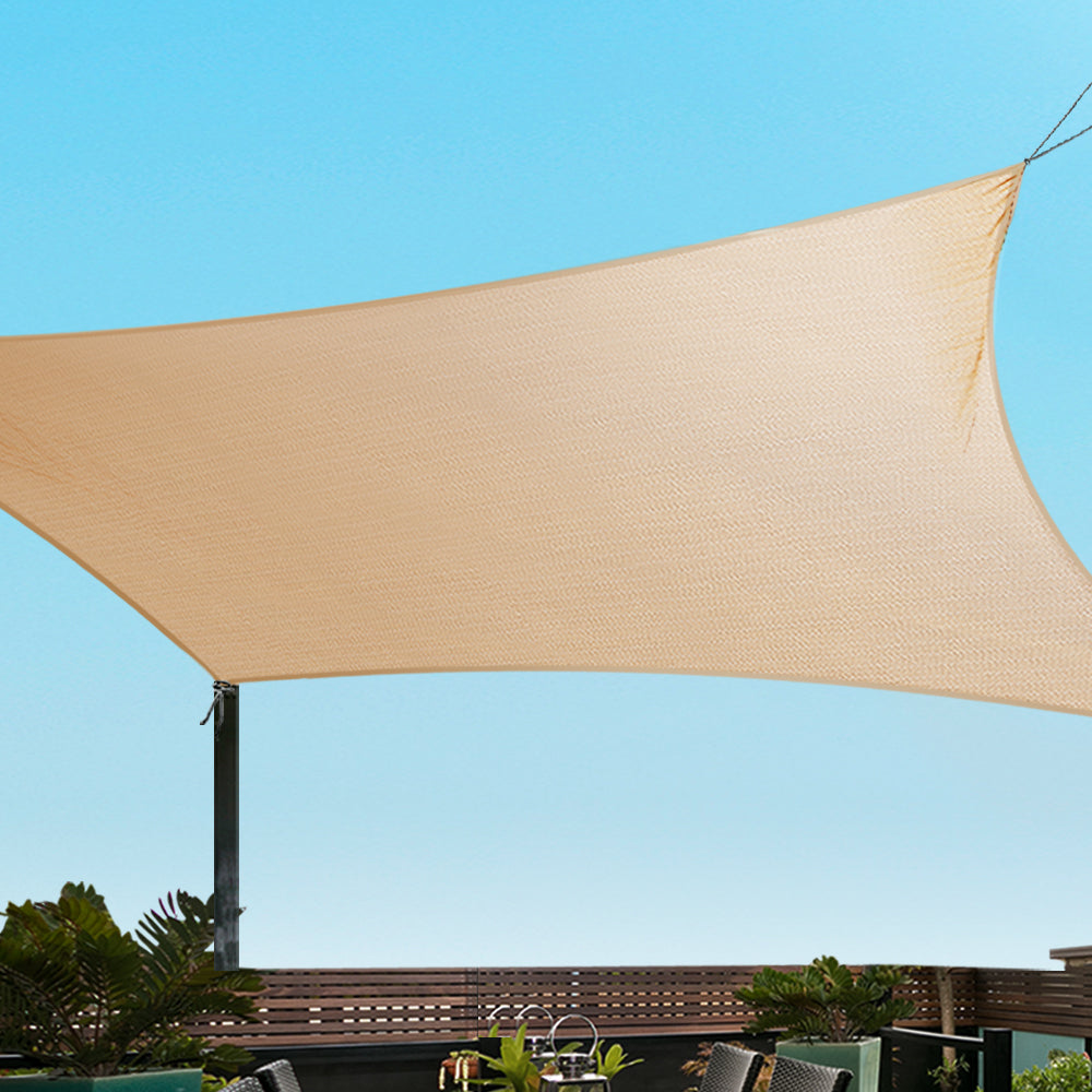 Instahut 3x4m Shade Sail Sun Shadecloth Canopy 280gsm Sand