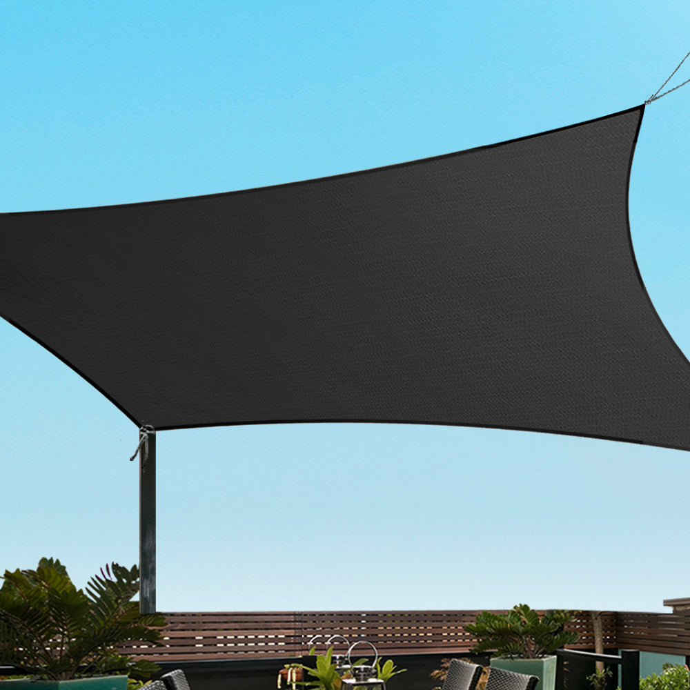 Instahut 4x6m Shade Sail Sun Shadecloth 280gsm Black