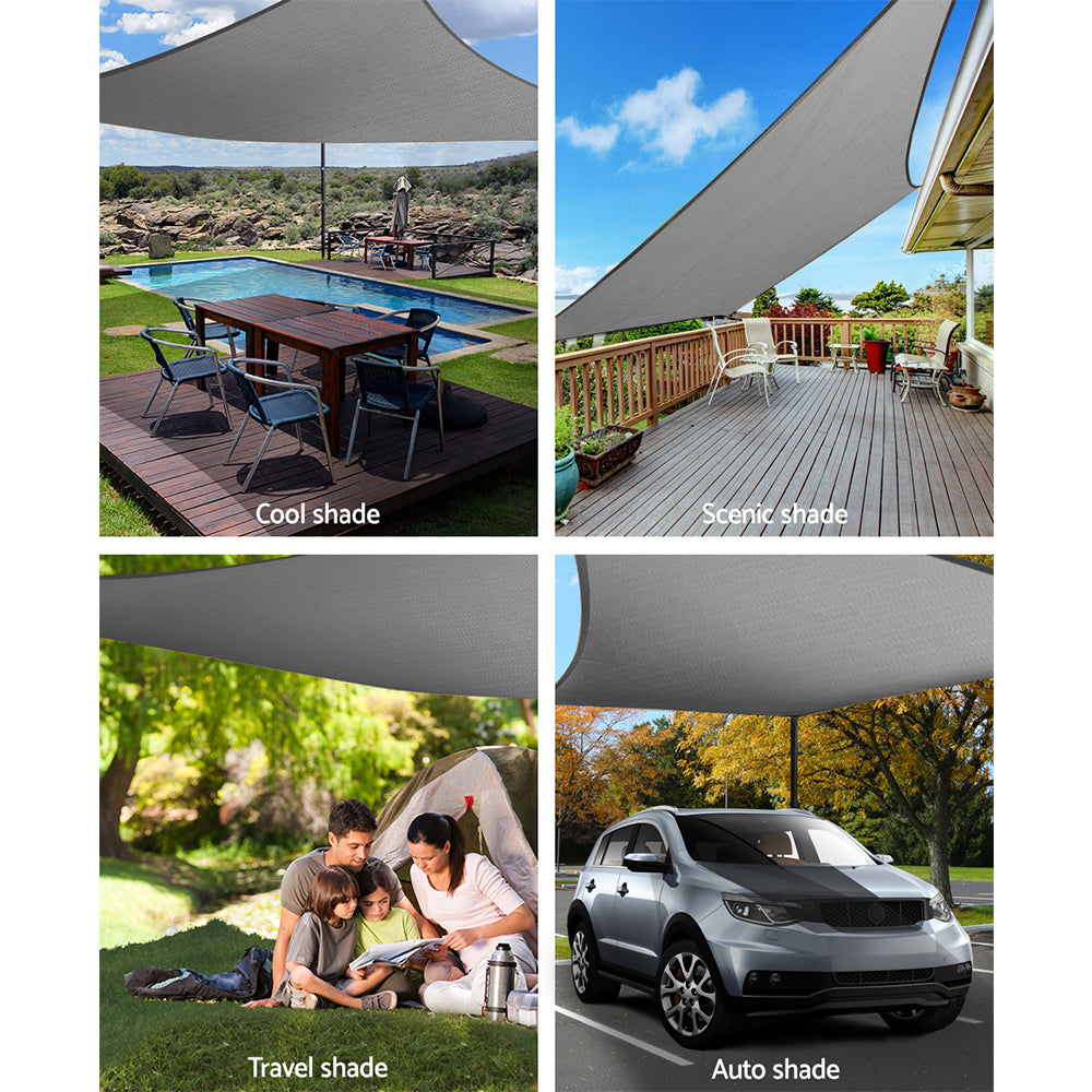 Instahut Sun Shade Sail Cloth Shadecloth Outdoor Canopy Rectangle 280gsm 4x6m