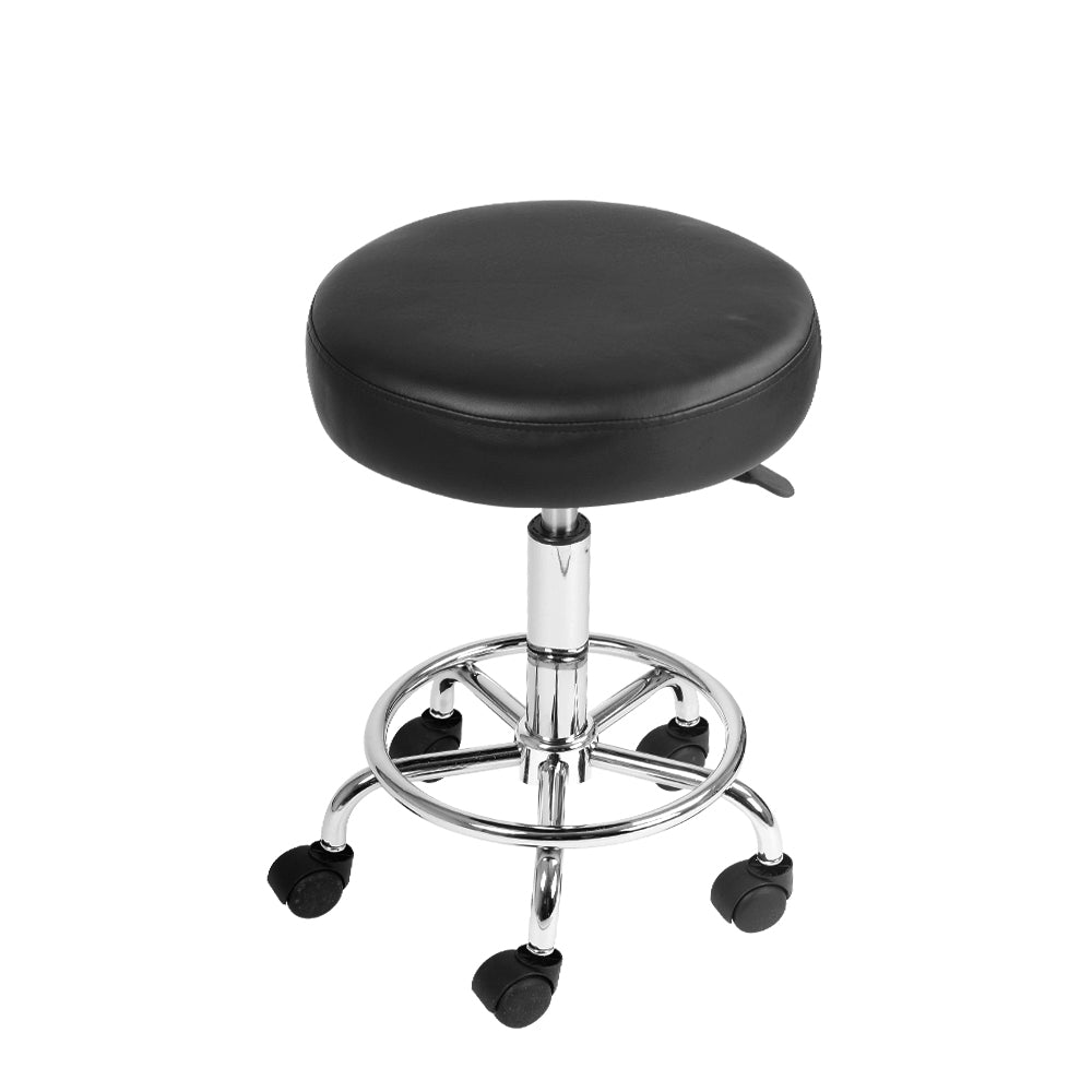 Artiss PU Leather Swivel Salon Stool - Black