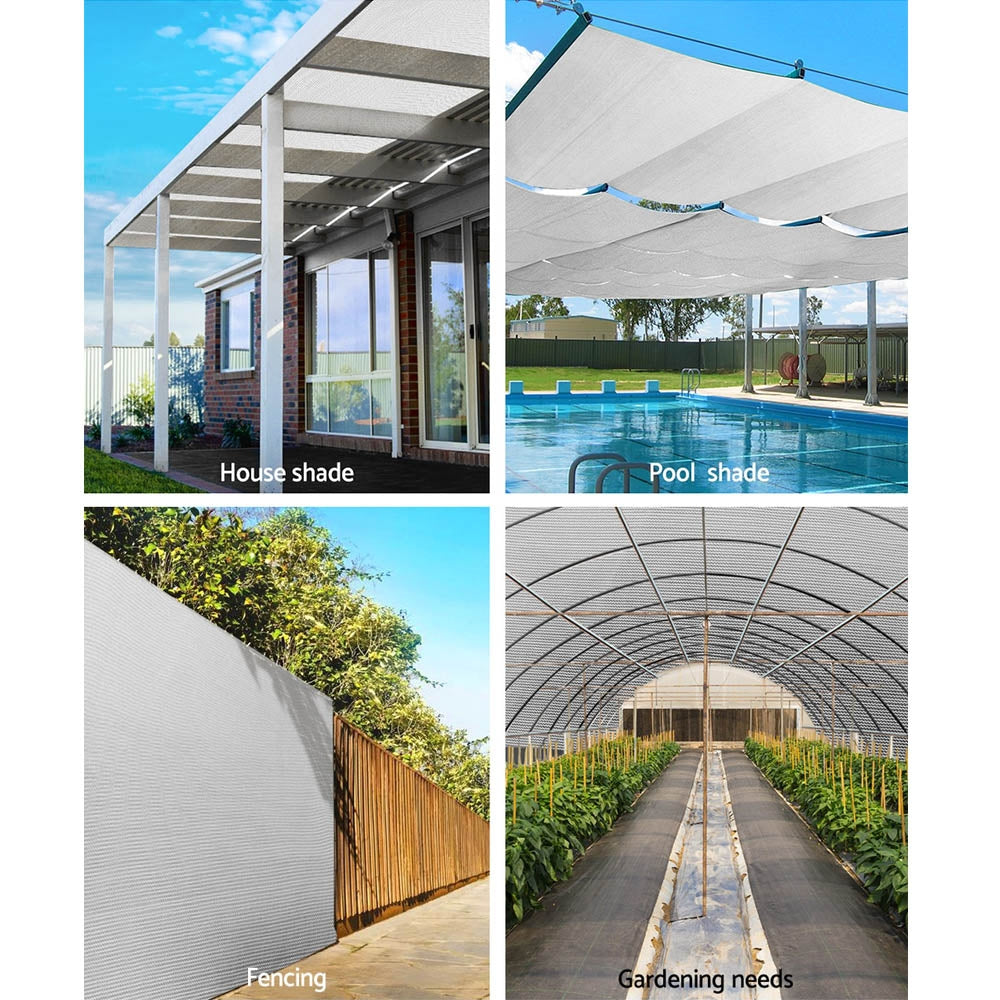 Instahut 1.83x20m 50% UV Shade Cloth Shadecloth Sail Garden Mesh Roll Outdoor White