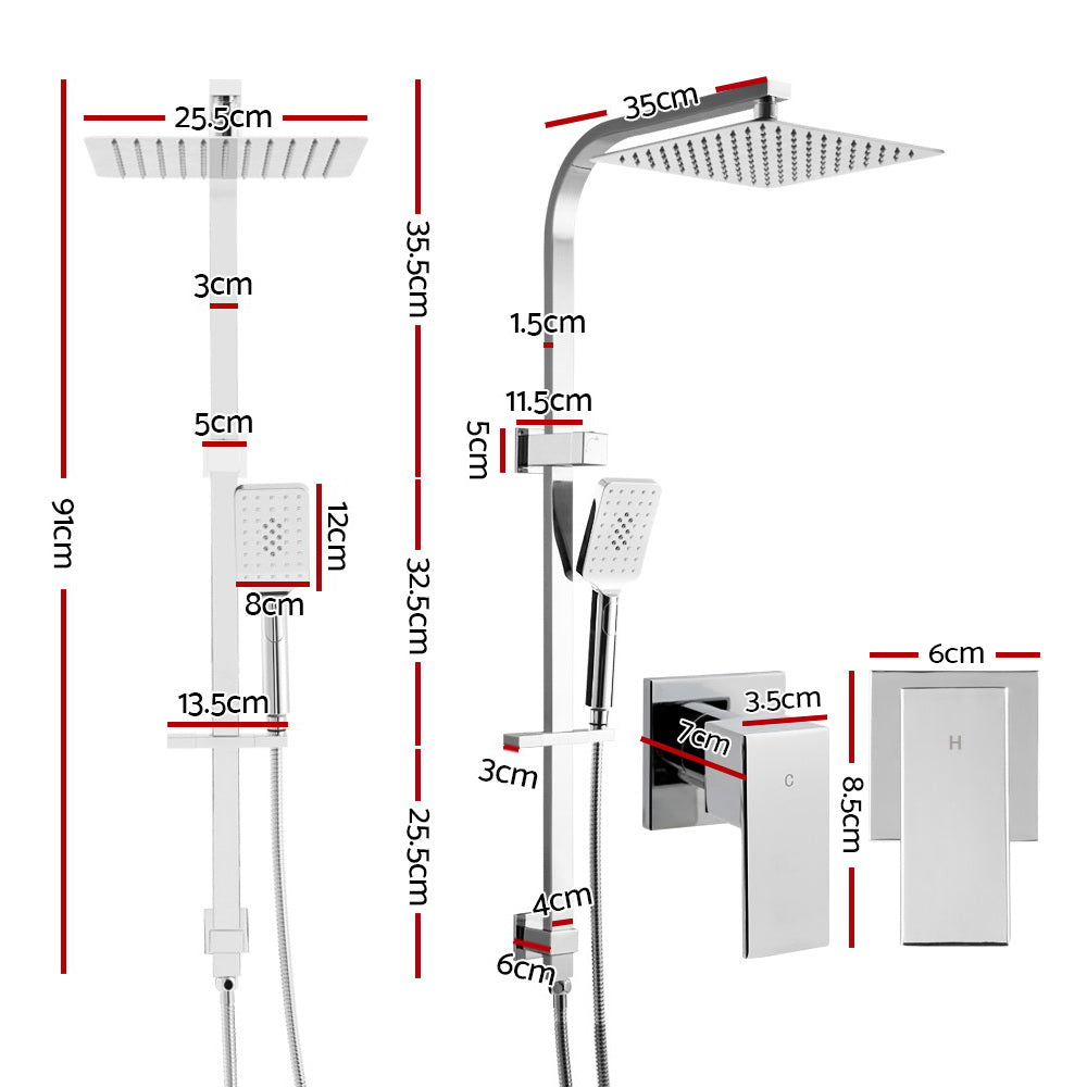 Cefito WELS 10'' Rain Shower Head Taps Round Handheld High Pressure Wall Chrome