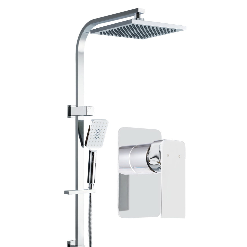 Cefito WELS 8'' Rain Shower Head Mixer Square Handheld High Pressure Wall Chrome