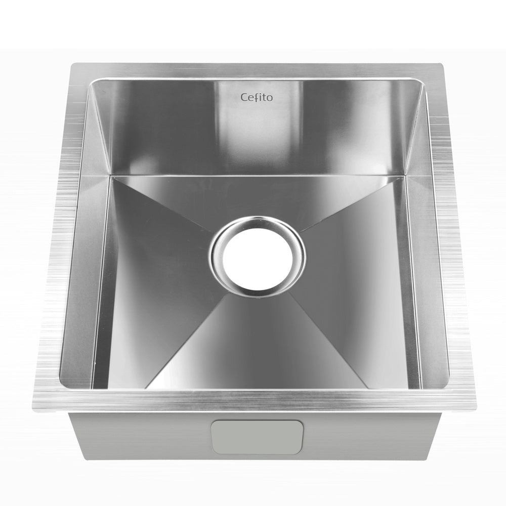 Cefito 44cm x 44cm Stainless Steel Kitchen Sink Under/Top/Flush Mount Silver