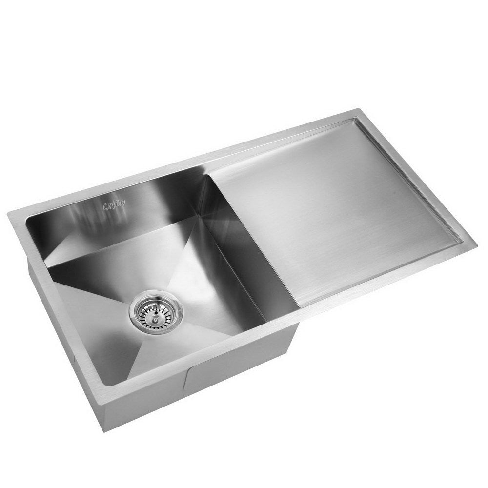 Cefito 75cm x 45cm Stainless Steel Kitchen Sink Under/Top/Flush Mount Silver