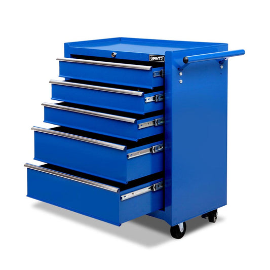 Giantz 5 Drawer Mechanic Tool Box Cabinet Storage Trolley - Blue