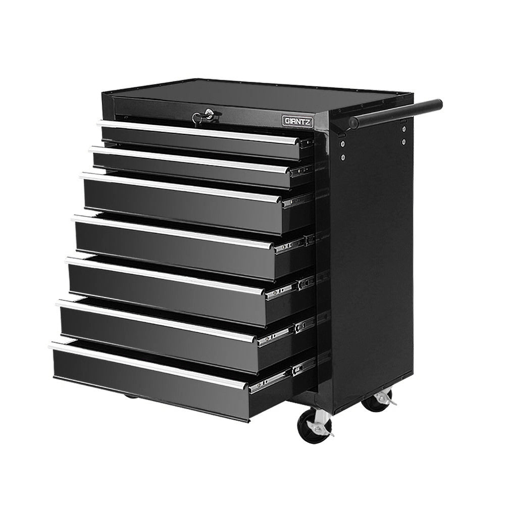 Giantz Tool Chest and Trolley Box Cabinet 7 Drawers Cart Garage Storage Black