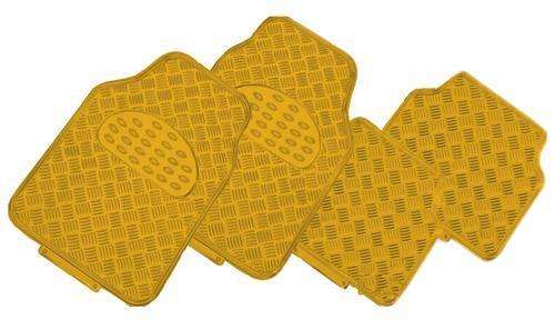 VENOM 4-Piece Car Mat - GOLD [Rubber/Aluminium Look]