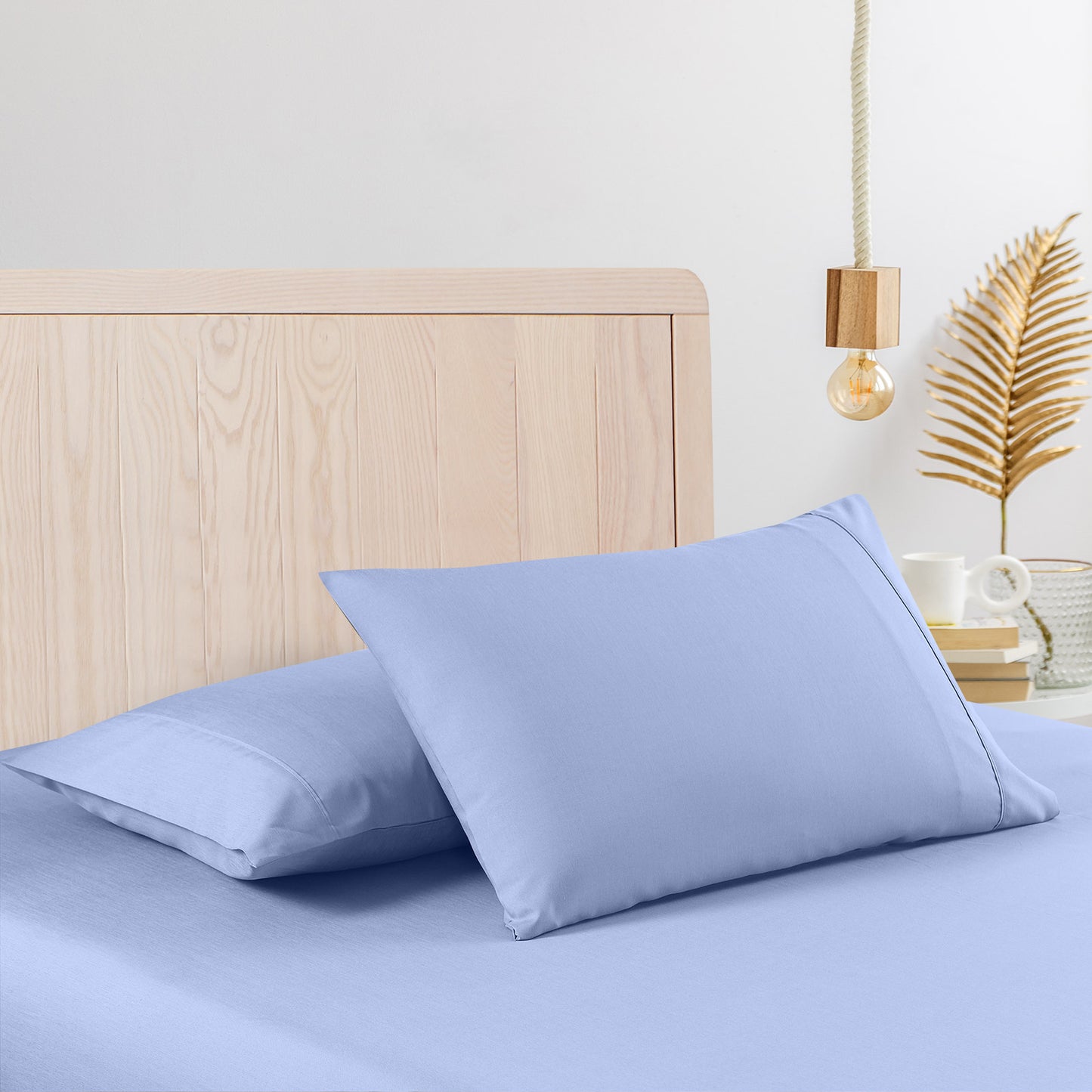 Casa Decor 2000 Thread Count Bamboo Cooling Sheet Set Ultra Soft Bedding - King - Light Blue