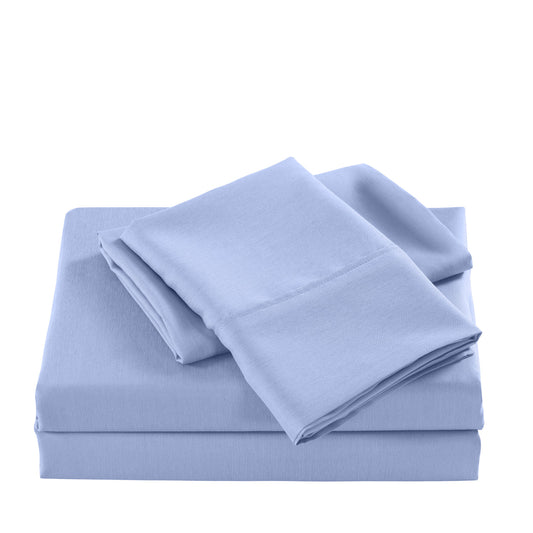 Casa Decor 2000 Thread Count Bamboo Cooling Sheet Set Ultra Soft Bedding - King - Light Blue