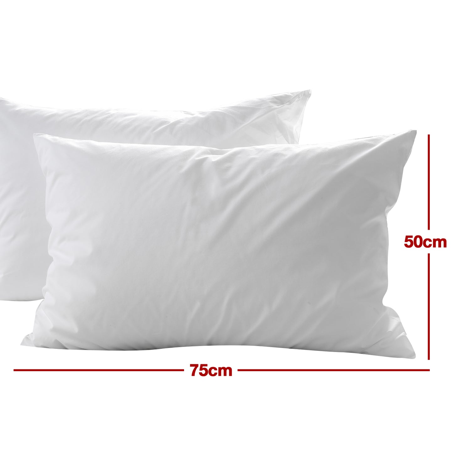 Casa Decor 50% Duck Feather 50% Down Pillow Cotton Cover 1000GSM Twin Pack