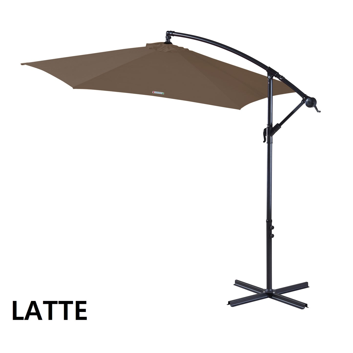 Milano Outdoor 3 Metre Cantilever Umbrella UV Sunshade Garden Patio Deck - Latte