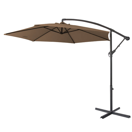 Milano Outdoor 3 Metre Cantilever Umbrella UV Sunshade Garden Patio Deck - Latte