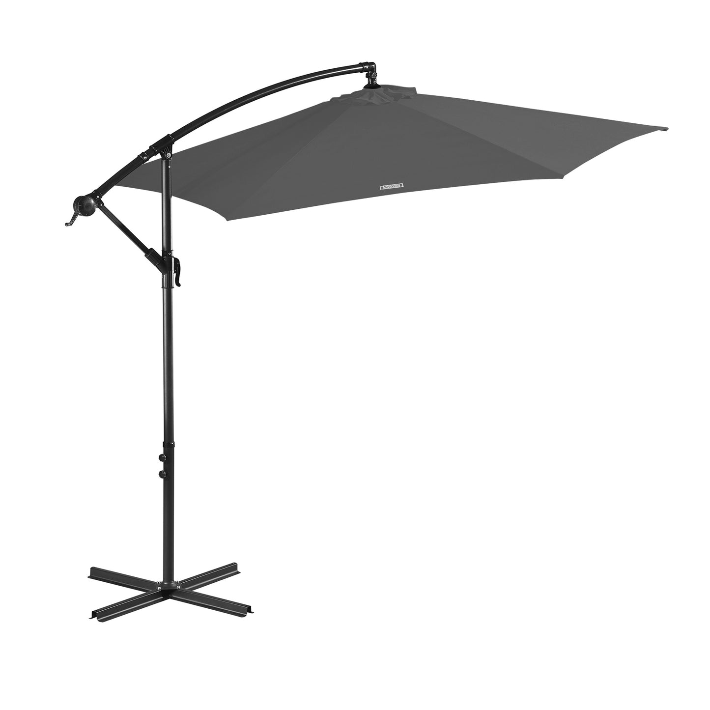 Milano Outdoor 3 Metre Cantilever Umbrella UV Sunshade Garden Patio Deck - Charcoal