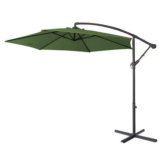 Milano Outdoor 3 Metre Cantilever Umbrella UV Sunshade Garden Patio Deck - Green