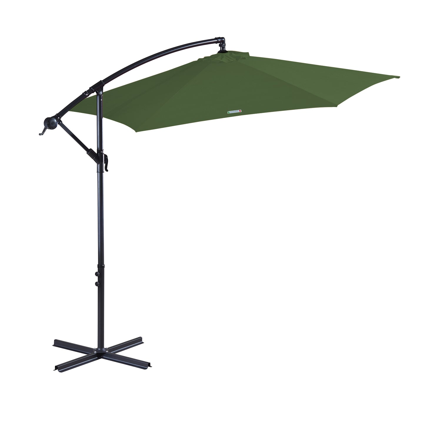 Milano Outdoor 3 Metre Cantilever Umbrella UV Sunshade Garden Patio Deck - Green