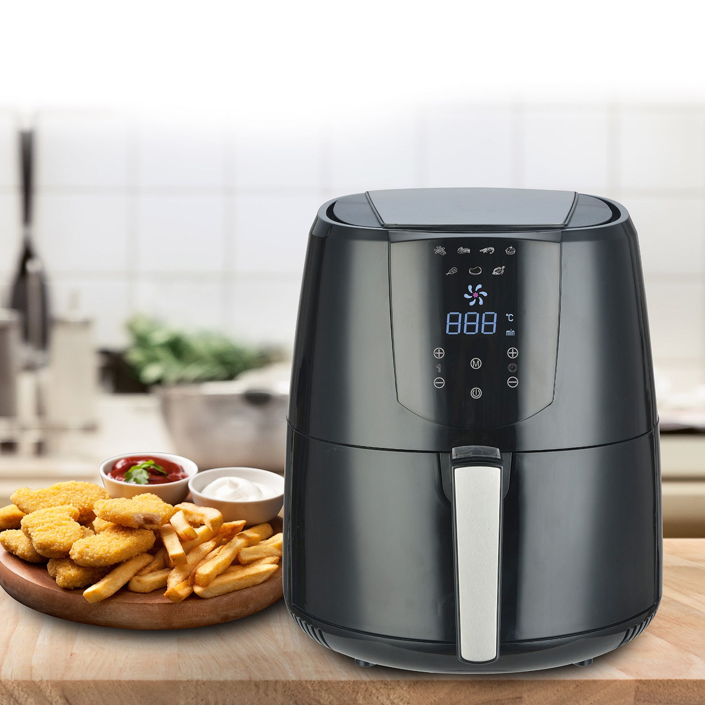 Kitchen Couture 4.2 Litre Air Fryer Digital Display Black 1400W Healthy Cooker