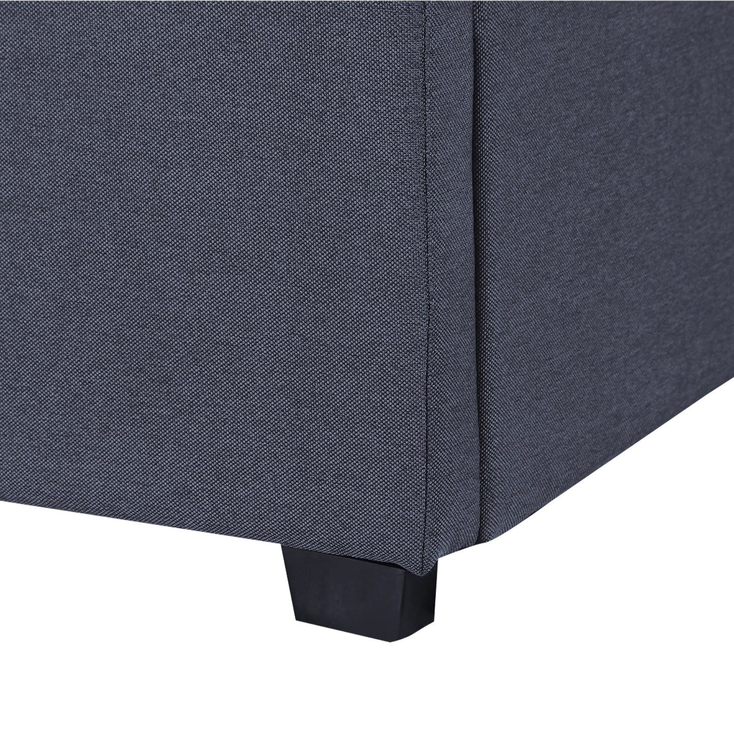 Milano Capri Luxury Gas Lift Bed Frame Base And Headboard With Storage - King - Charcoal