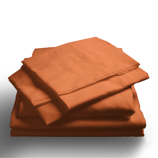 Royal Comfort 1000TC Hotel Grade Bamboo Cotton Sheets Pillowcases Set Ultrasoft - Queen - Cinnamon