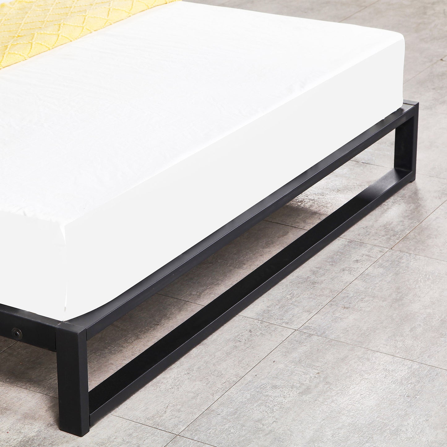 Milano Decor Florence Metal Bed Frame Mattress Base Platform Modern Black - King Single - Black