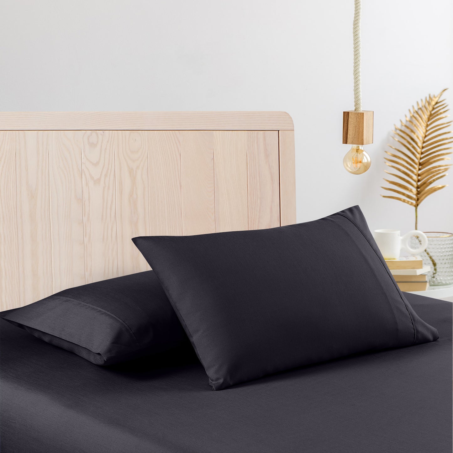 Casa Decor 2000 Thread Count Bamboo Cooling Sheet Set Ultra Soft Bedding - King - Charcoal