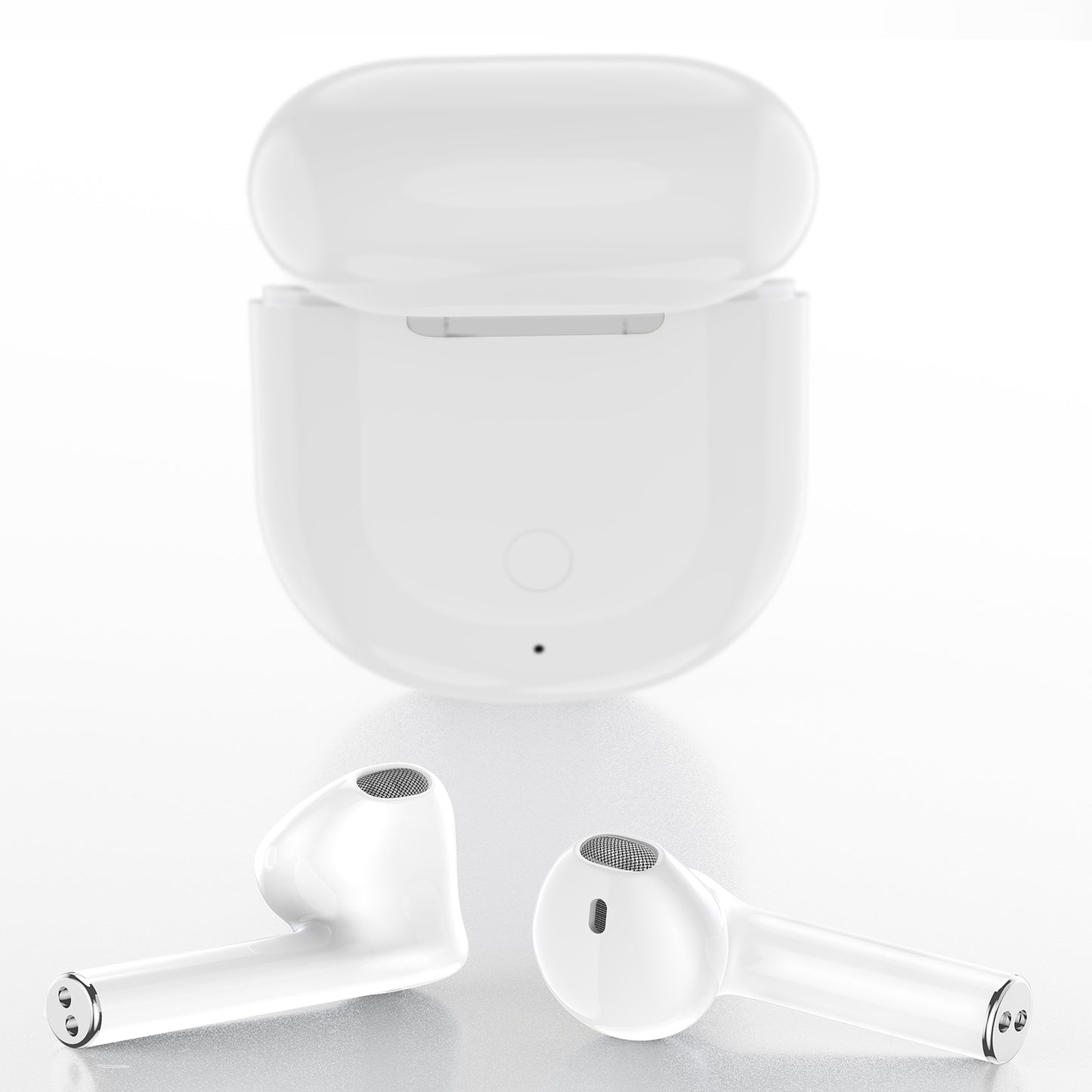 FitSmart Wireless Earbuds Earphones Bluetooth 5.0 For IOS Android In Built Mic - White