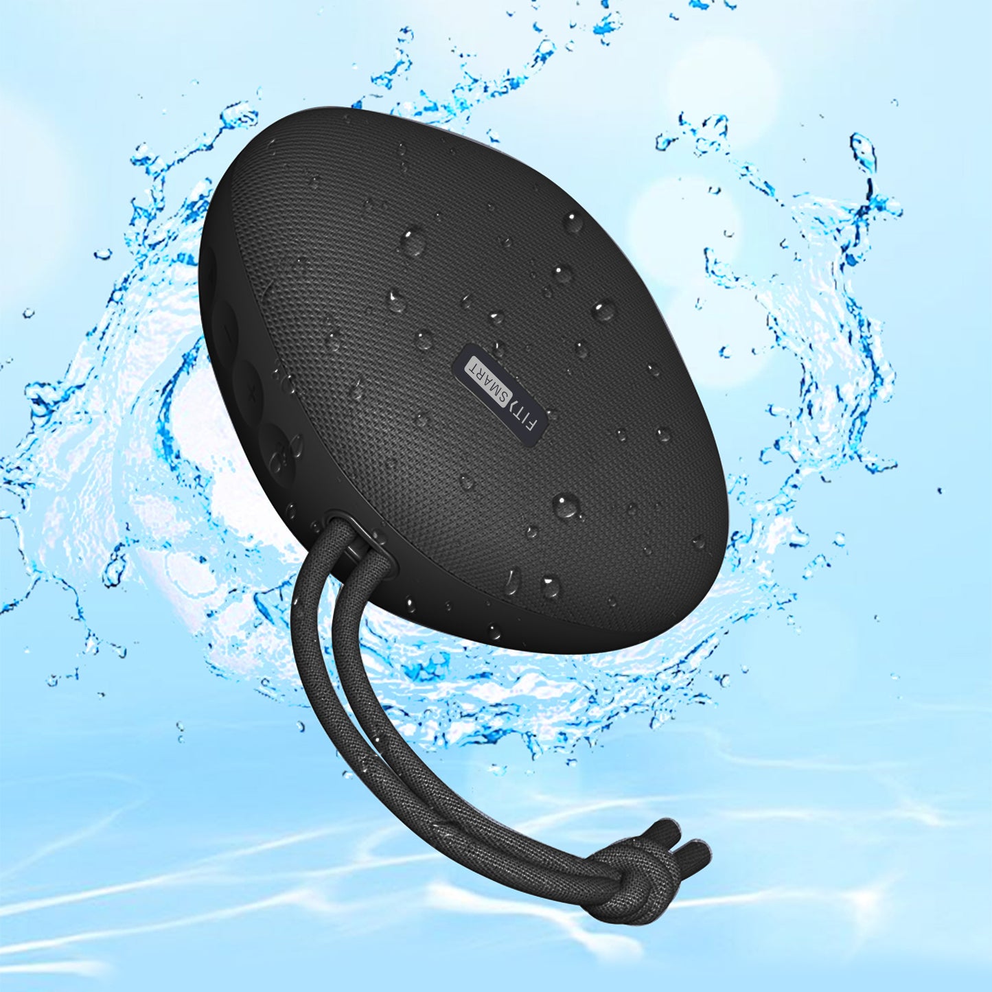 FitSmart Waterproof Bluetooth Speaker Portable Wireless Stereo Sound - Black