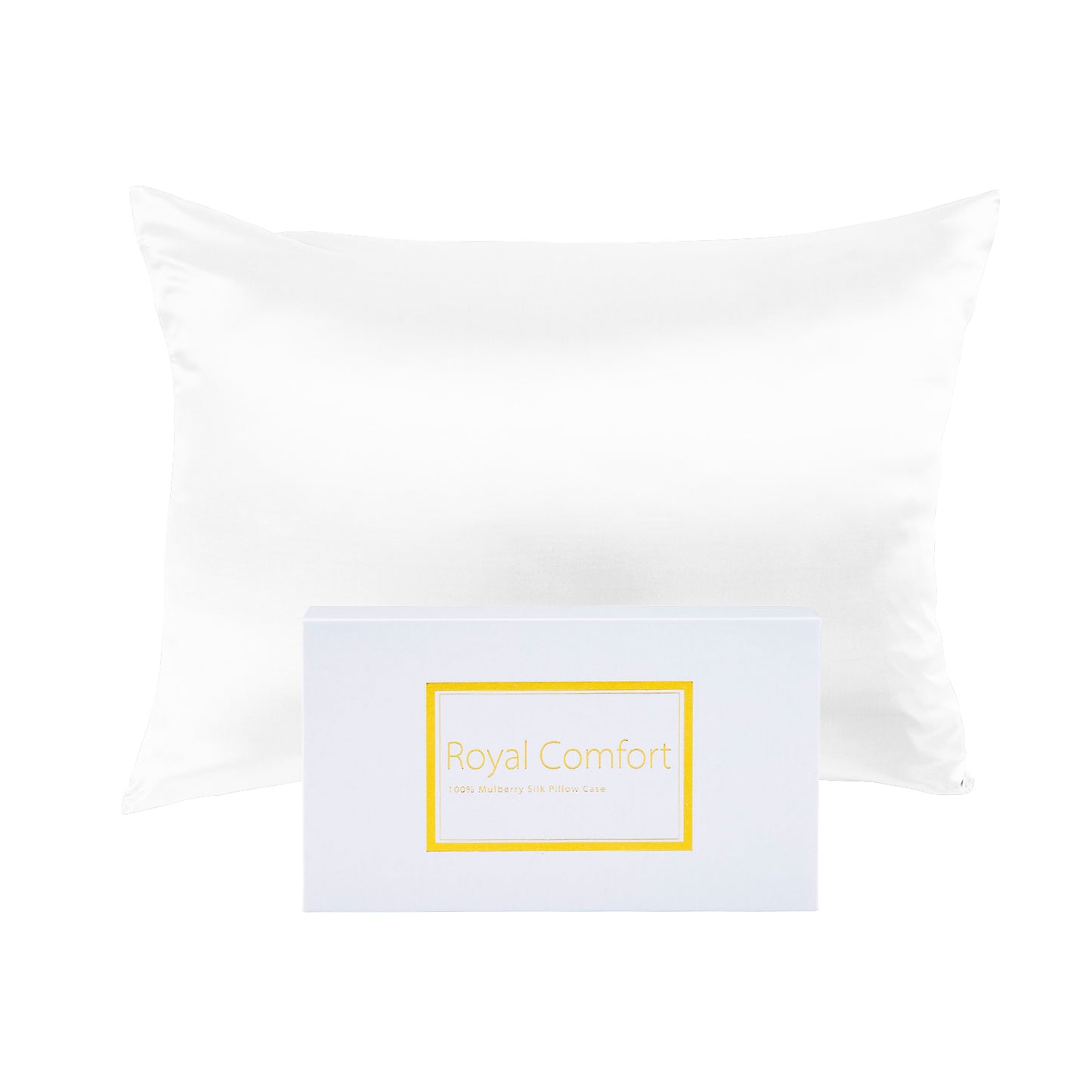 Royal Comfort Mulberry Soft Silk Hypoallergenic Pillowcase Twin Pack 51 x 76cm - White