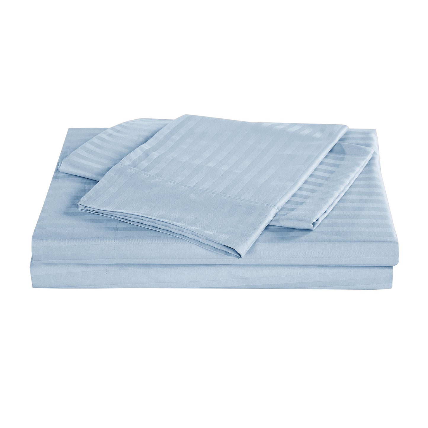 Kensington 1200 Thread Count 100% Egyptian Cotton Sheet Set Stripe Hotel Grade - Mega King - Chambray