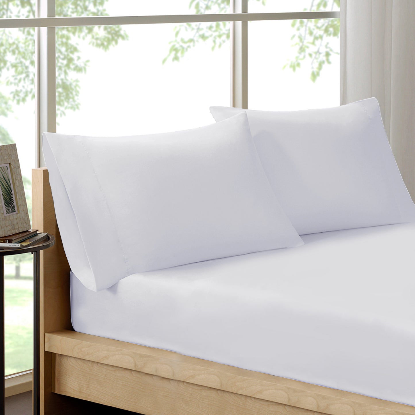 Royal Comfort 100% Organic Cotton Sheet Set 3 Piece Luxury 250 Thread Count - Double - White