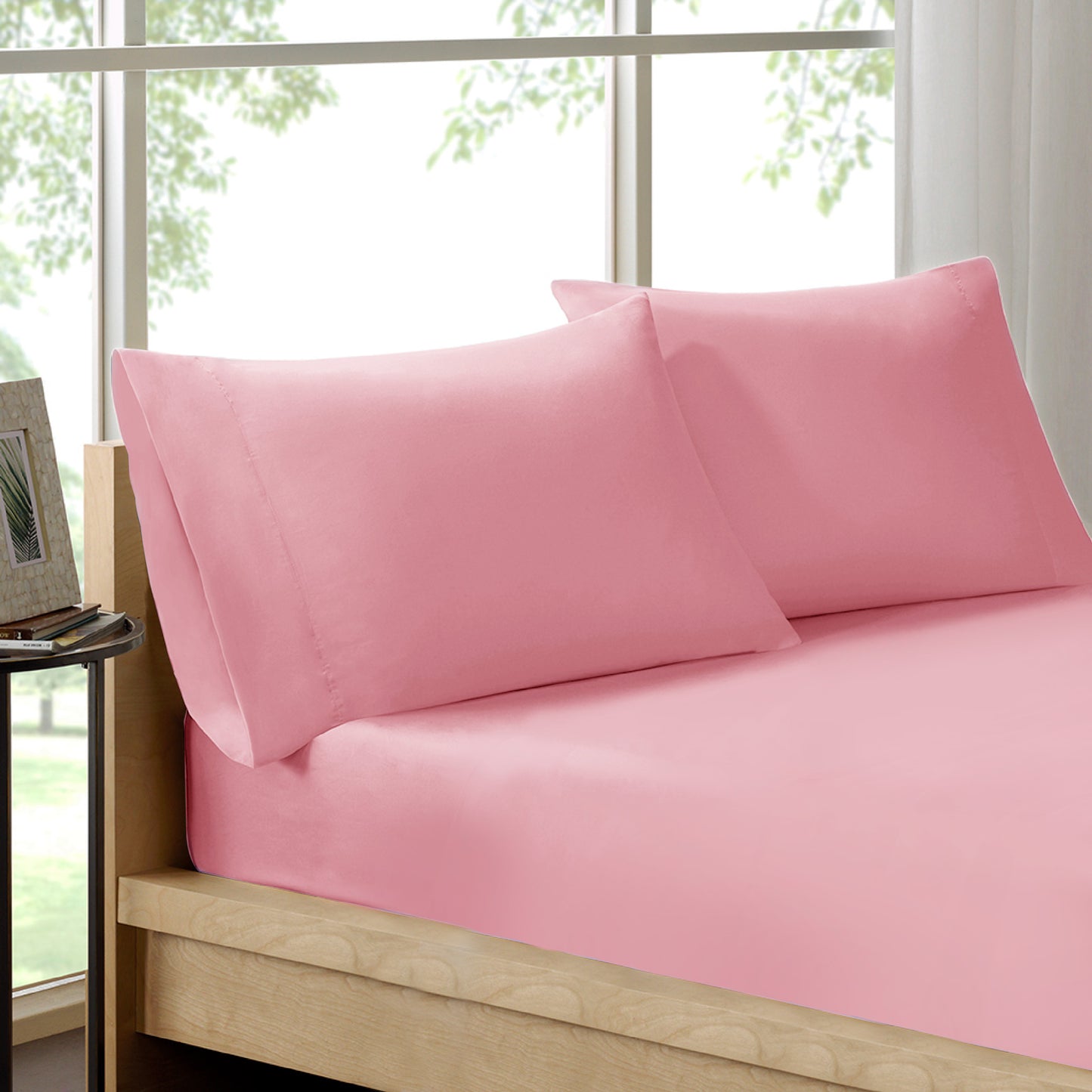 Royal Comfort 100% Organic Cotton Sheet Set 3 Piece Luxury 250 Thread Count - Queen - Blush