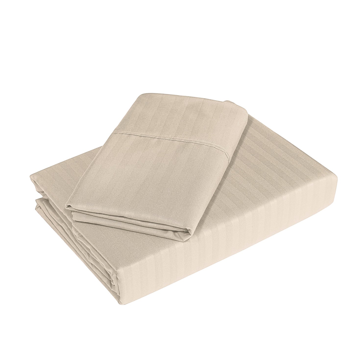 Royal Comfort Cooling Bamboo Blend Sheet Set Striped 1000 Thread Count Pure Soft - Double - Sand