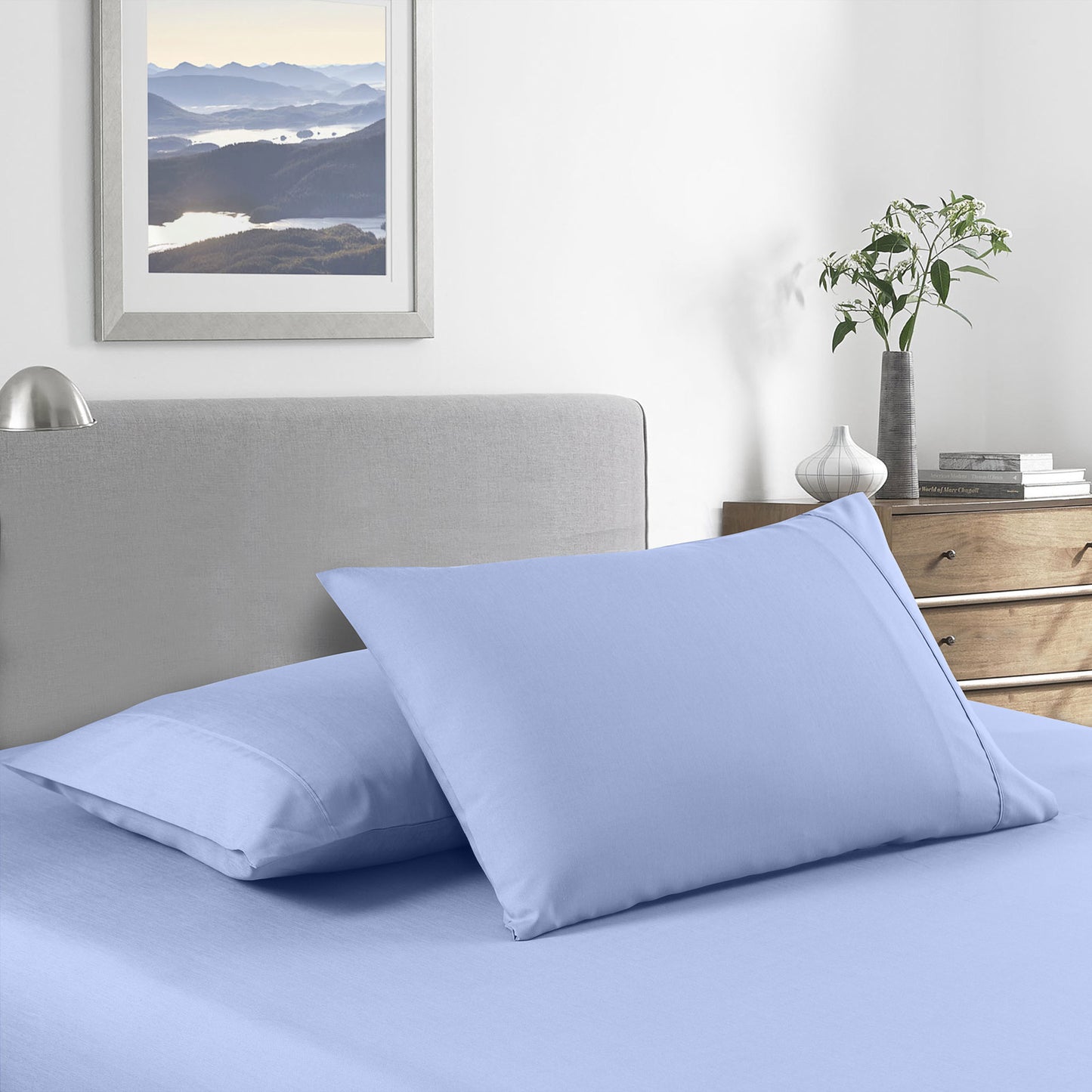 Royal Comfort 2000 Thread Count Bamboo Cooling Sheet Set Ultra Soft Bedding - Queen - Light Blue