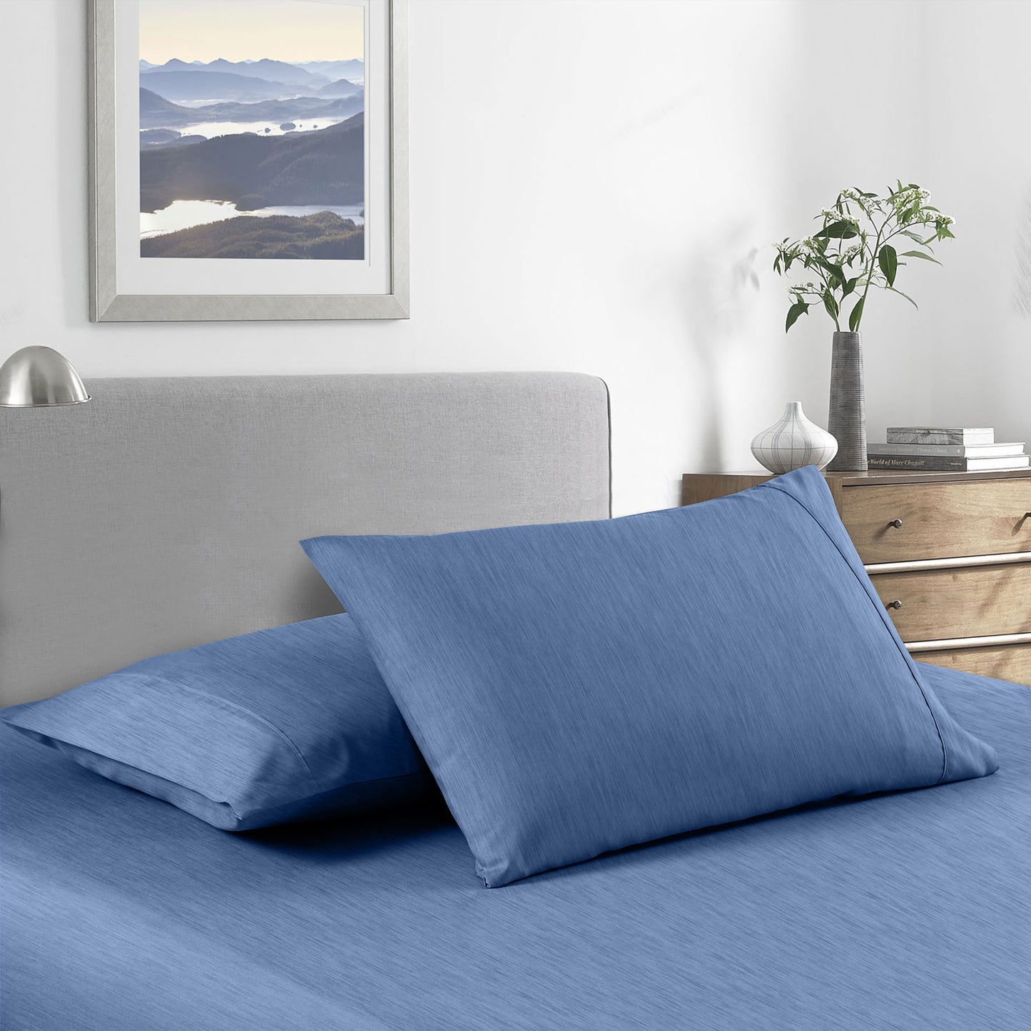 Royal Comfort 2000 Thread Count Bamboo Cooling Sheet Set Ultra Soft Bedding - King - Denim